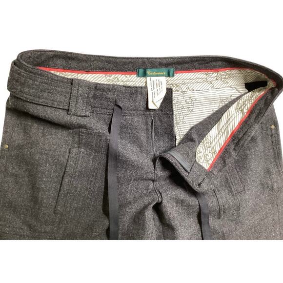 CARTONNIER Anthropologie Pants Size 12 Wide Flare Leg Capri Gray - Picture 3 of 8